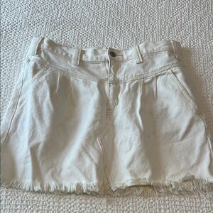 Women's White Frayed Hem Free People Skirt